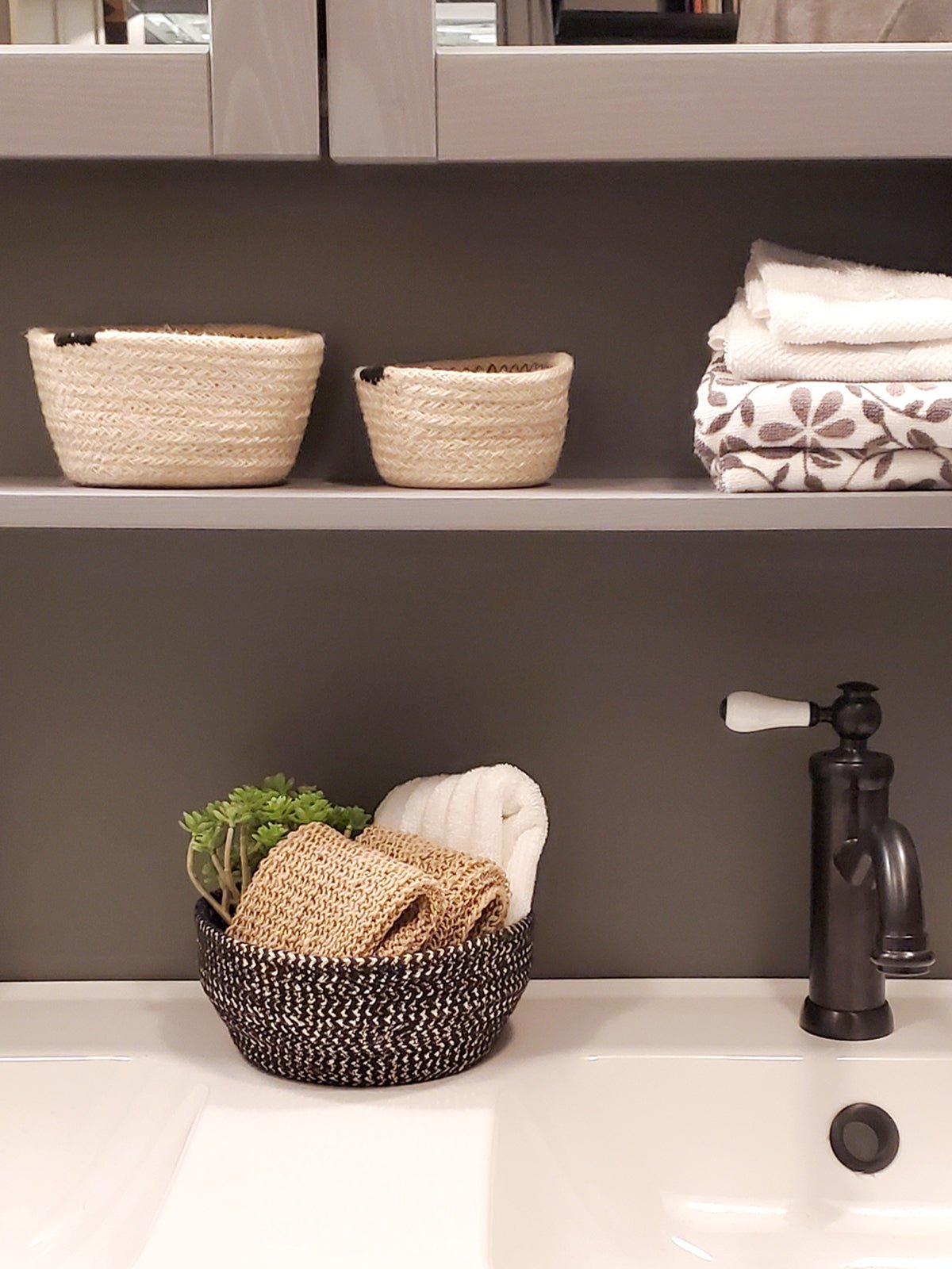 Bol à paillettes , organisateurs rangement pour bureau ,, salon , cuisine et même sale de bain - Noir (lot de 2) - Panier korissa