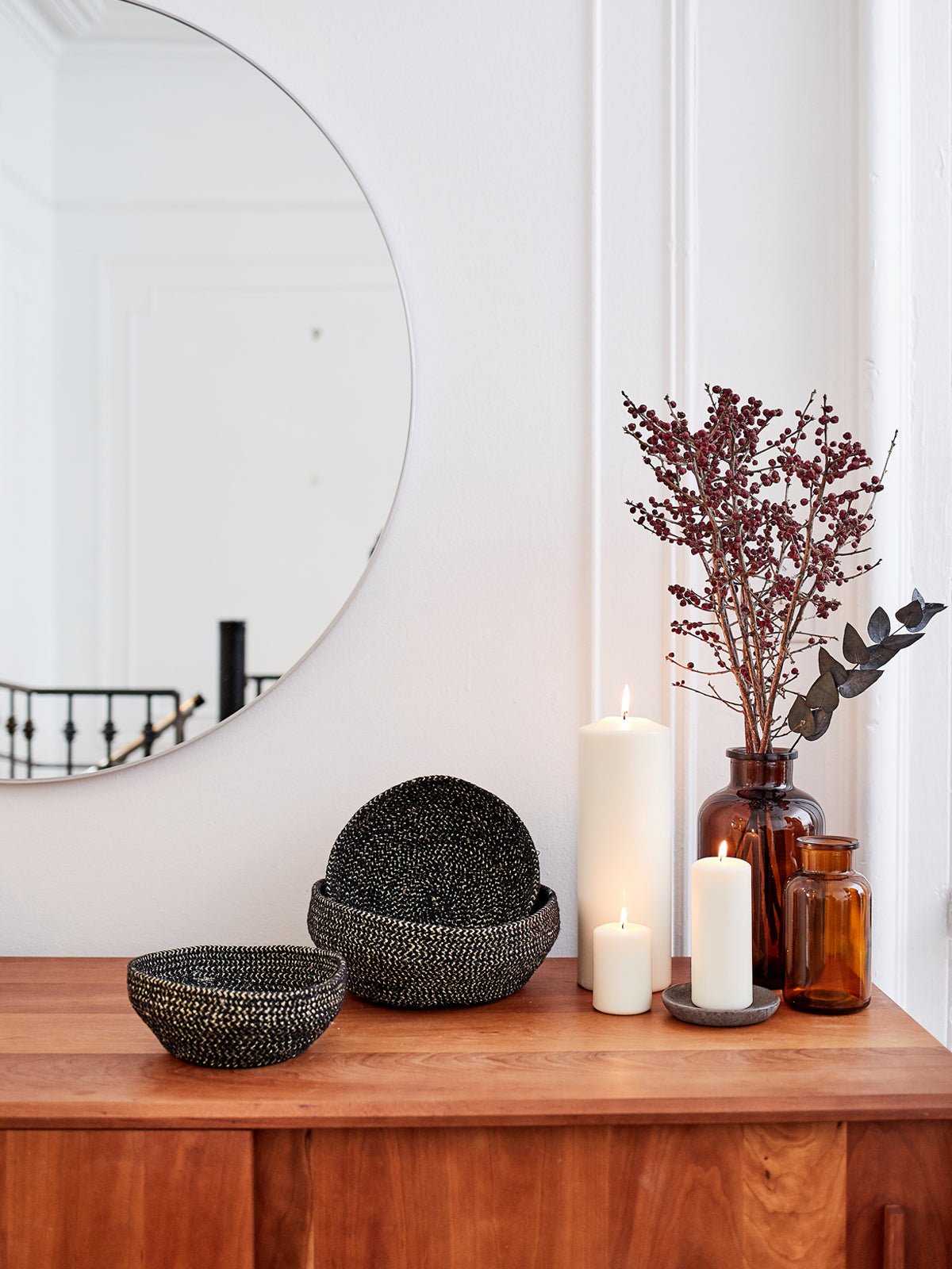 Bol à paillettes , organisateurs rangement pour bureau ,, salon , cuisine et même sale de bain - Noir (lot de 2) - Panier korissa