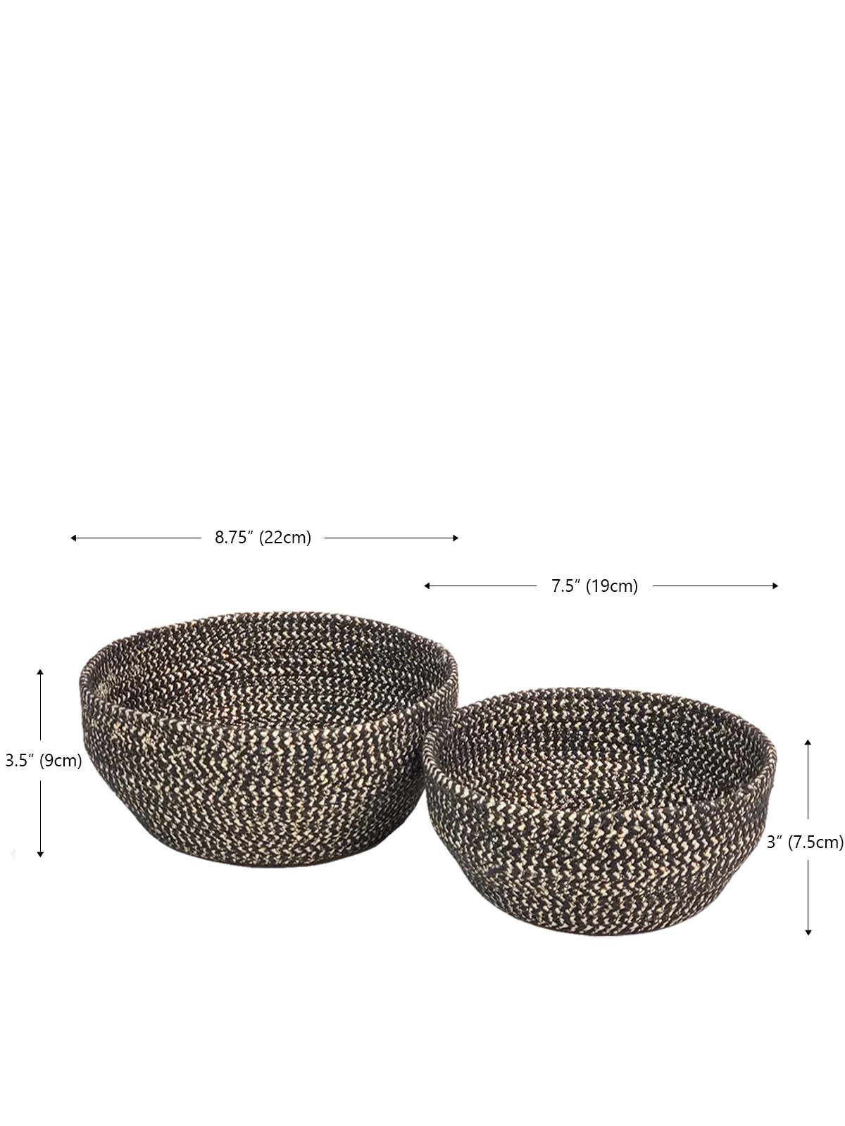 Bol à paillettes , organisateurs rangement pour bureau ,, salon , cuisine et même sale de bain - Noir (lot de 2) - Panier korissa