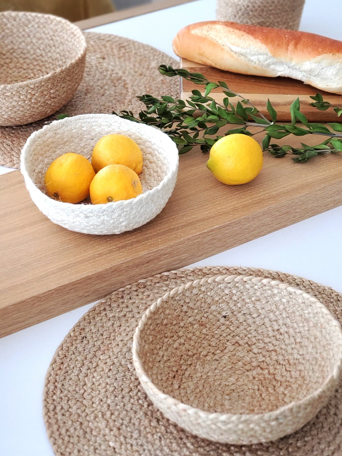Bol de cuisine , salle de bain bol service à bonbons ou plus Kata - Naturel (lot de 4) - Panier korissa