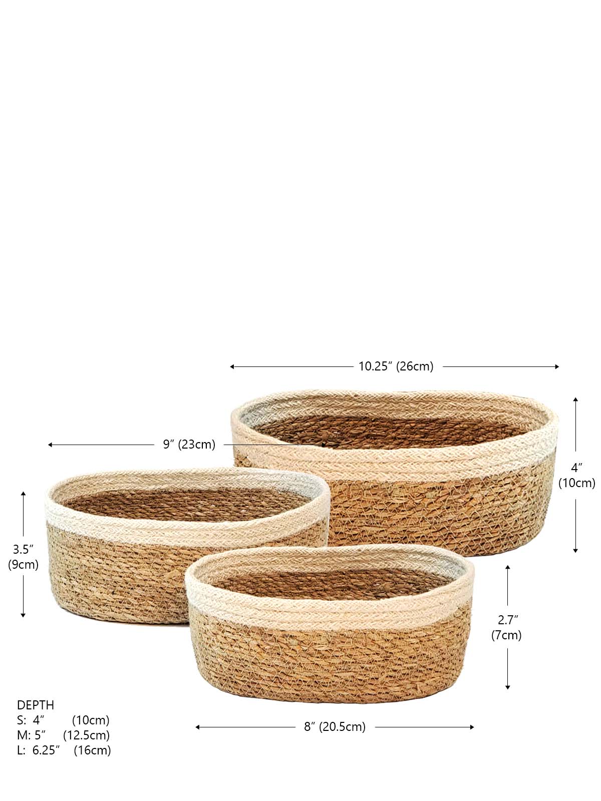 Bol ovale rangement cuisine et de autre de marque Savar (lot de 3) - Panier korissa