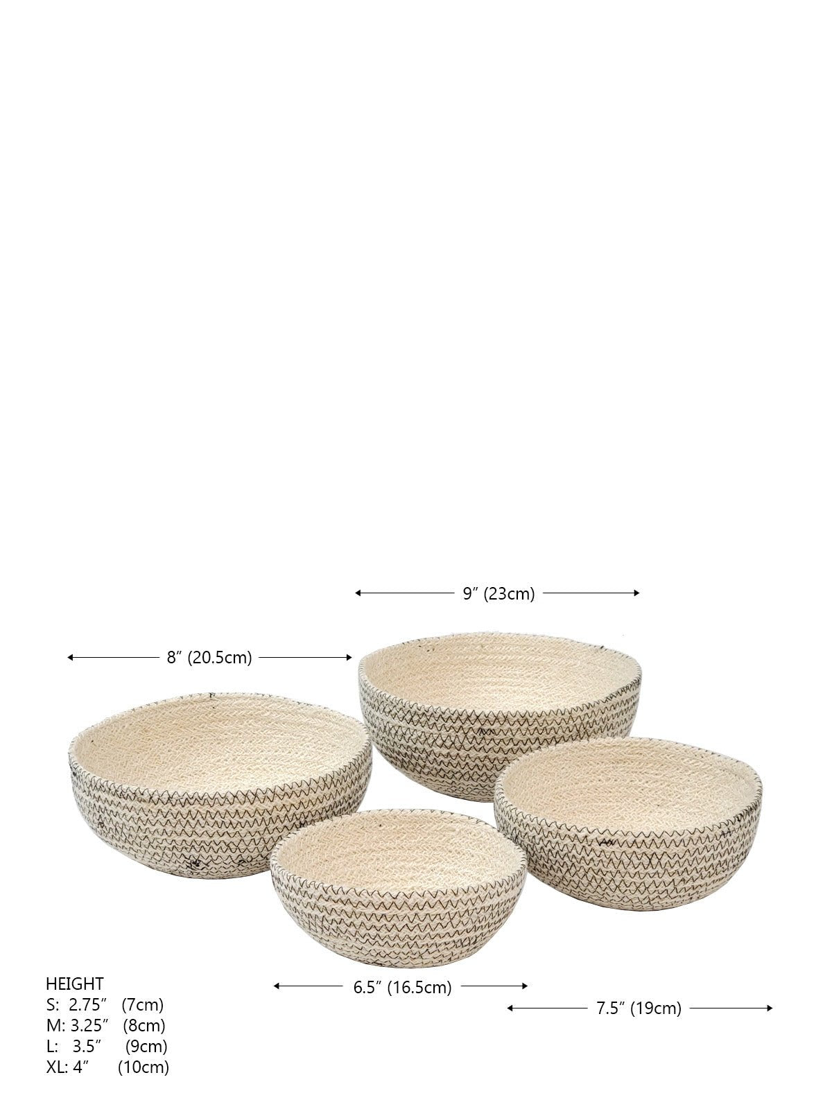 Bol rond Amari - Noir (lot de 4) - Panier korissa